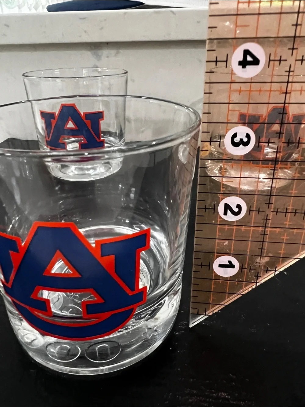 Auburn University Set of 4 lowball glasses Vintage marked 2000